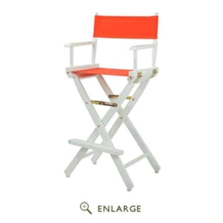 Betterbeds 230-01-021-19 30 in. Directors Chair White Frame with Orange Canvas BE3312996